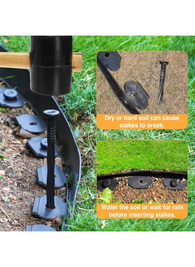 general Garden Border Edging Kit with 100 Anchoring Spikes, Flexible Garden Edging for Landscaping, Flower Beds, Lawn, Yard, and Paver Pathways - Image 5