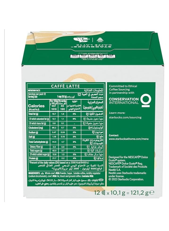 Dolce Gusto Caffe Latte 12 Capsules (121.2g)