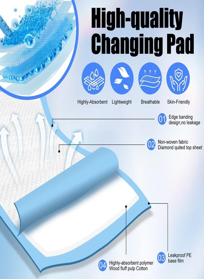 Cptoion 100 Pack Disposable Changing Pads,17 X 13 in Baby Disposable Underpads,Ultra Absorbent Disposable ,Waterproof Diaper Changing Pad,Leakproof Breathable Underpads Bed Table Protector Mat - Image 3