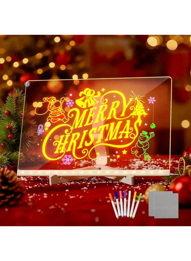 LED Message Board 30x20cm USB Powered Dry Erase Writing Drawing Board with Stand - Image 2