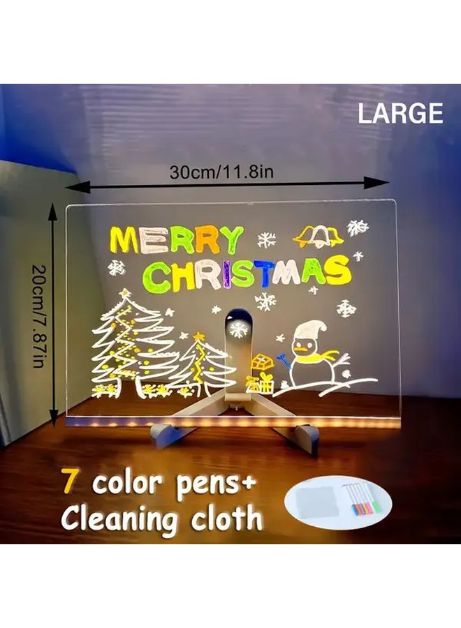 LED Message Board 30x20cm USB Powered Dry Erase Writing Drawing Board with Stand - Image 3