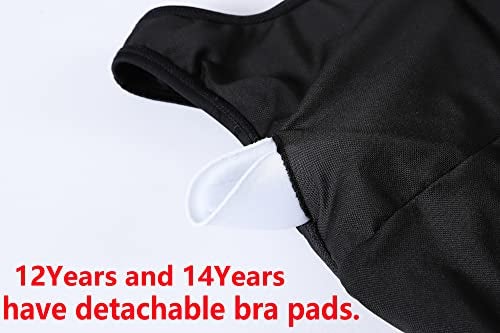 J·E Sterguard J.E Sterguard Athletic Girls' One Piece Swimsuit, Infinity Splice Thick Strap Girls Bathing Suits, Pro for Practice and Competition Black Girl Swimsuits Size 12 1880B - Image 5
