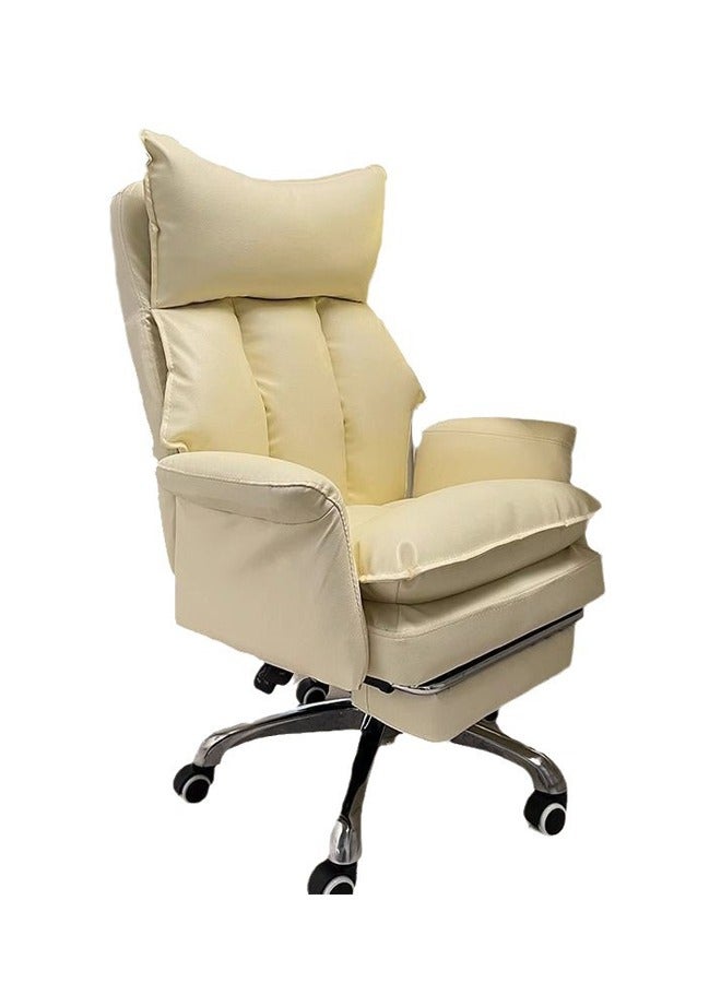 Tanwer Rotating Comfortable Computer Chair White Office Sofa Chair - Image 1
