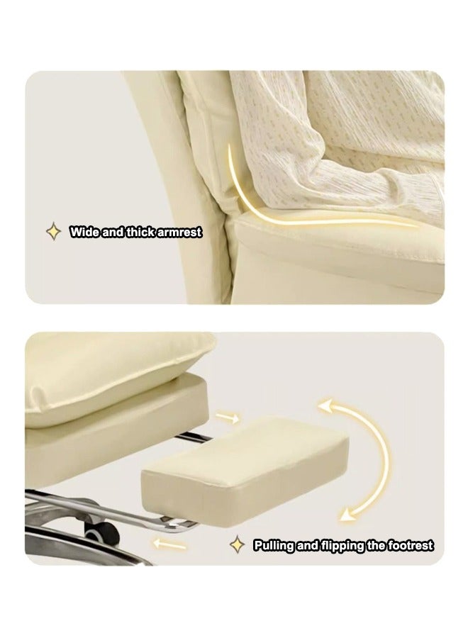 Tanwer Rotating Comfortable Computer Chair White Office Sofa Chair - Image 3