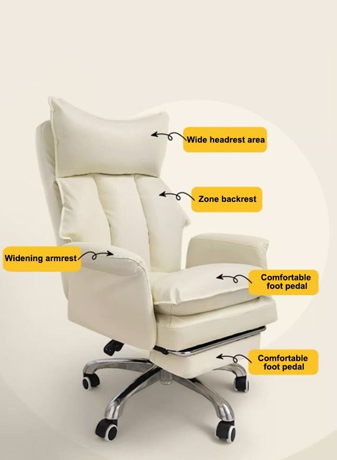 Tanwer Rotating Comfortable Computer Chair White Office Sofa Chair - Image 5