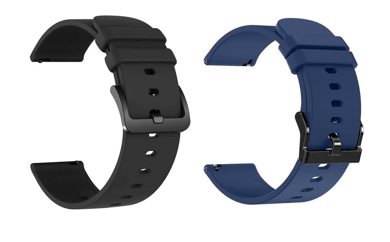 IIK COLLECTION 22mm Metal Strap and Silicone Strap for Smart Watches| combo pack of strap Compatible with Noise, Boat Xtend, Pebble, Boat, Boat Flash, Noise Color fit,Ultra Smart Watch & All Watches - Image 1