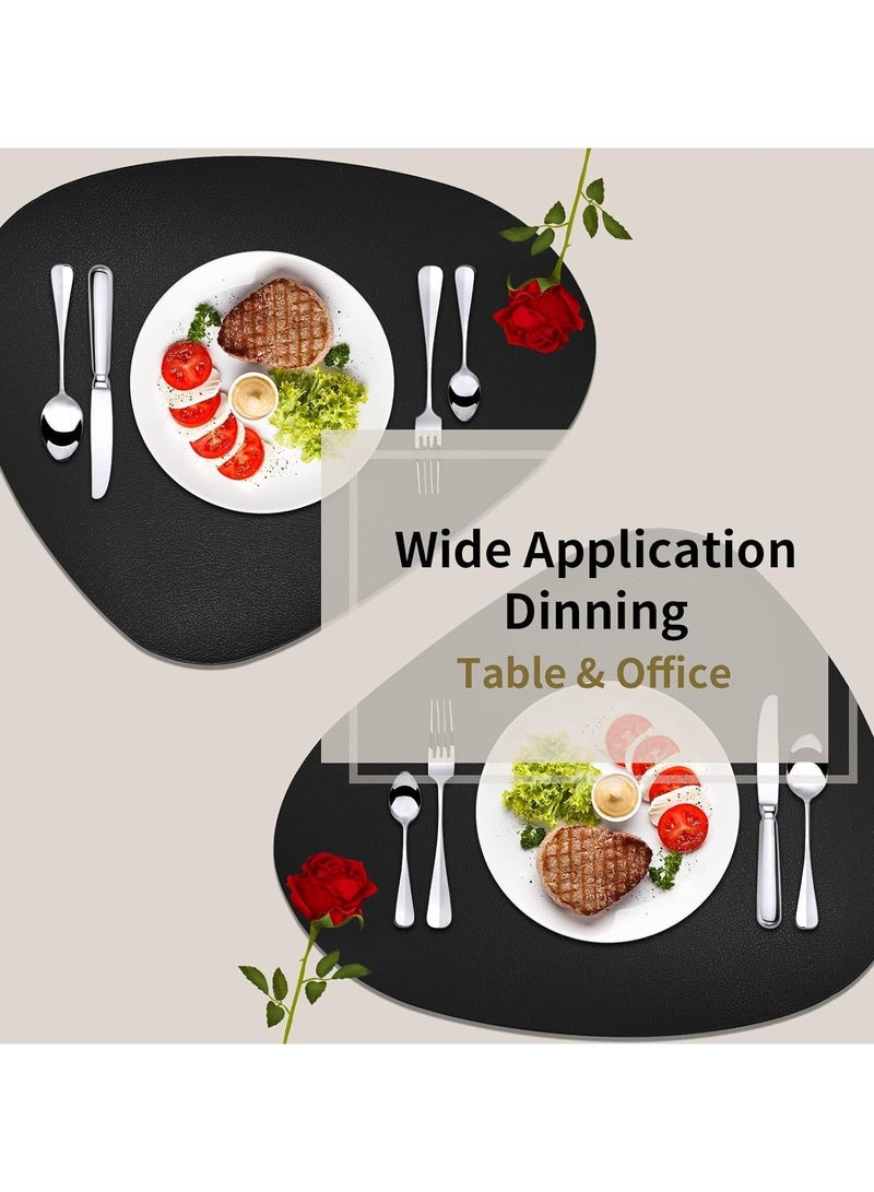 Two-Sided Washable Leather Placemats/Tablemats,Heat Resistant and Stain Resistant,Durable Non-Slip,Easy to clean Dining Table Place Mats,For Kitchen Coffee Table Wedding Party - Image 2