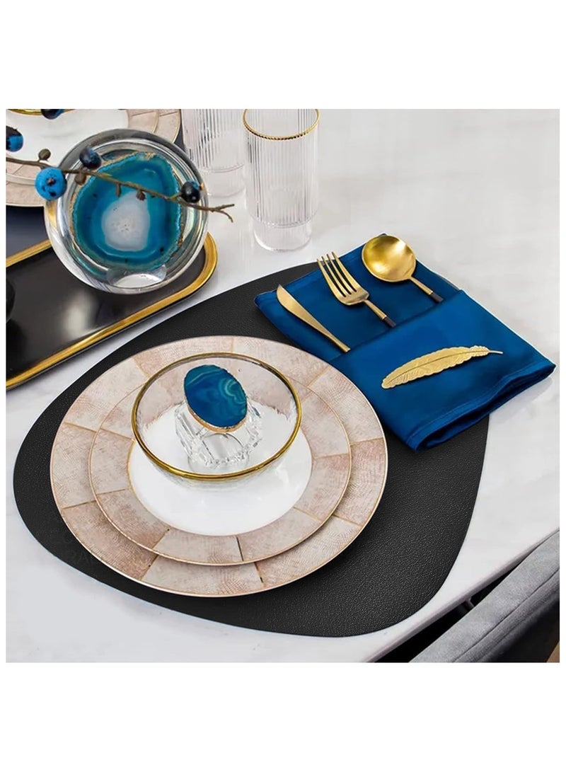 Two-Sided Washable Leather Placemats/Tablemats,Heat Resistant and Stain Resistant,Durable Non-Slip,Easy to clean Dining Table Place Mats,For Kitchen Coffee Table Wedding Party - Image 5