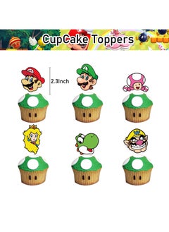 General Mario Party Decorations,Decorations for  Mario Birthday Party Supplies, Mario Party Supplies Includes Banner, Cake Toppers, Balloon for  Mario Theme Party Decorations  - Image 4