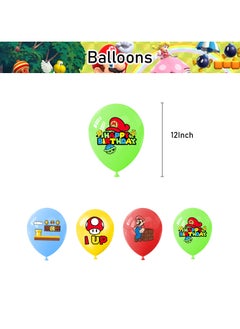 General Mario Party Decorations,Decorations for  Mario Birthday Party Supplies, Mario Party Supplies Includes Banner, Cake Toppers, Balloon for  Mario Theme Party Decorations  - Image 5