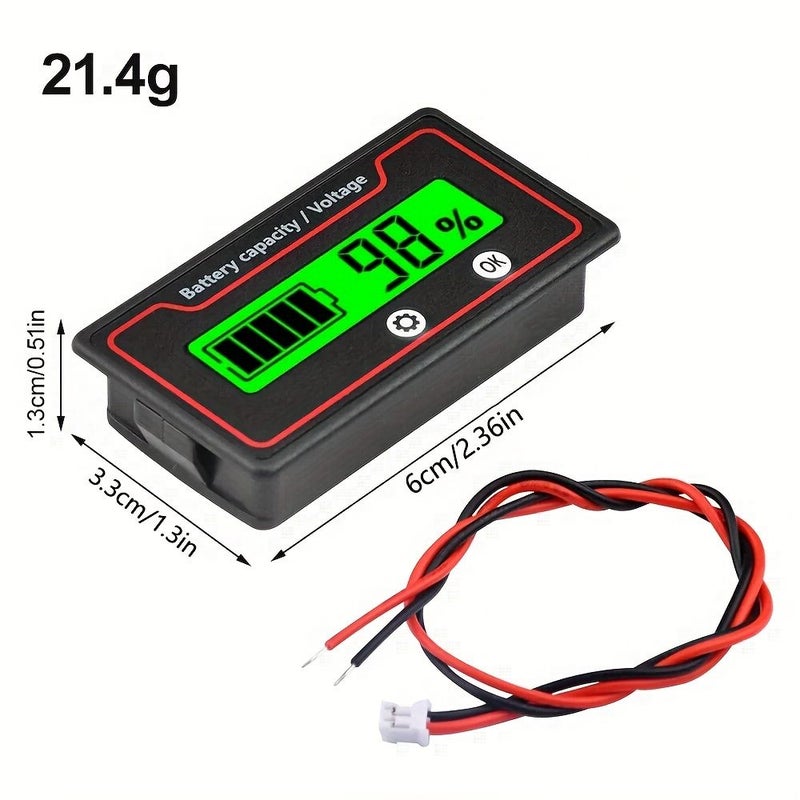 White LED Voltage Meter For Lithium Battery Charge Measurement At 12V 24V 36V 48V 60V And 72V - Image 4