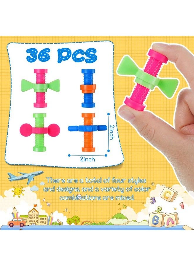 Zhanmai - Fidget Small Finger Toy Pencil Topper Plastic Pencil Colorful Fidget Flipper Pencil Top Fidgets Assorted Fidget Tool Spinner For Anxiety Release (36 Pieces) - Image 1