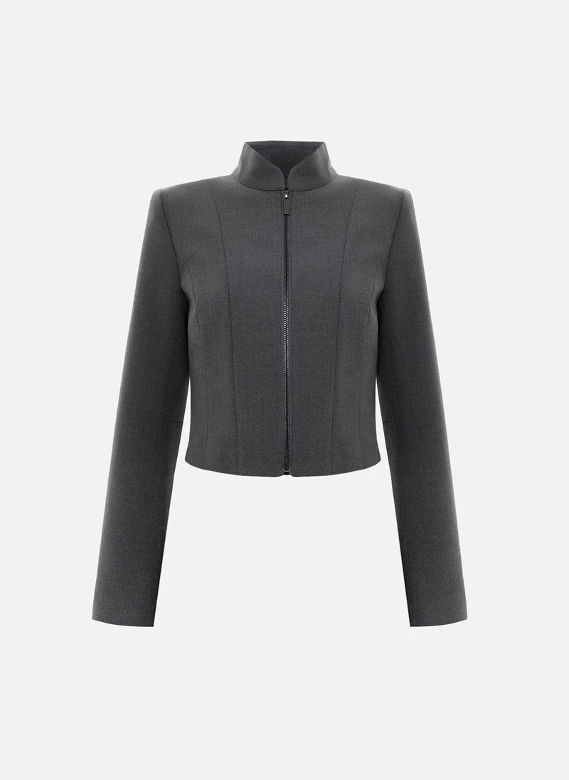 Lichi Fitted single-breasted zip-up jacket