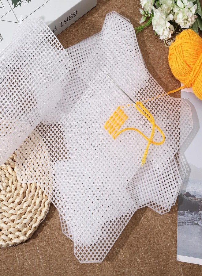 CHGCRAFT 6Pcs Plastic Mesh Canvas Sheets Bag Bottom Shaper Pads Purse Making Template for Yarn Crochet Embroidery Craft White Sheets for Acrylic Yarn Crafting Knit Crochet Projects - Image 5