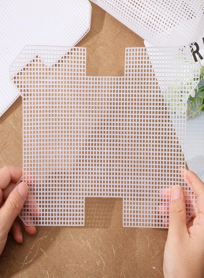 CHGCRAFT 6Pcs Plastic Mesh Canvas Sheets Bag Bottom Shaper Pads Purse Making Template for Yarn Crochet Embroidery Craft White Sheets for Acrylic Yarn Crafting Knit Crochet Projects - Image 3