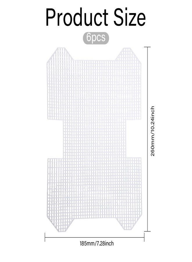 CHGCRAFT 6Pcs Plastic Mesh Canvas Sheets Bag Bottom Shaper Pads Purse Making Template for Yarn Crochet Embroidery Craft White Sheets for Acrylic Yarn Crafting Knit Crochet Projects - Image 2
