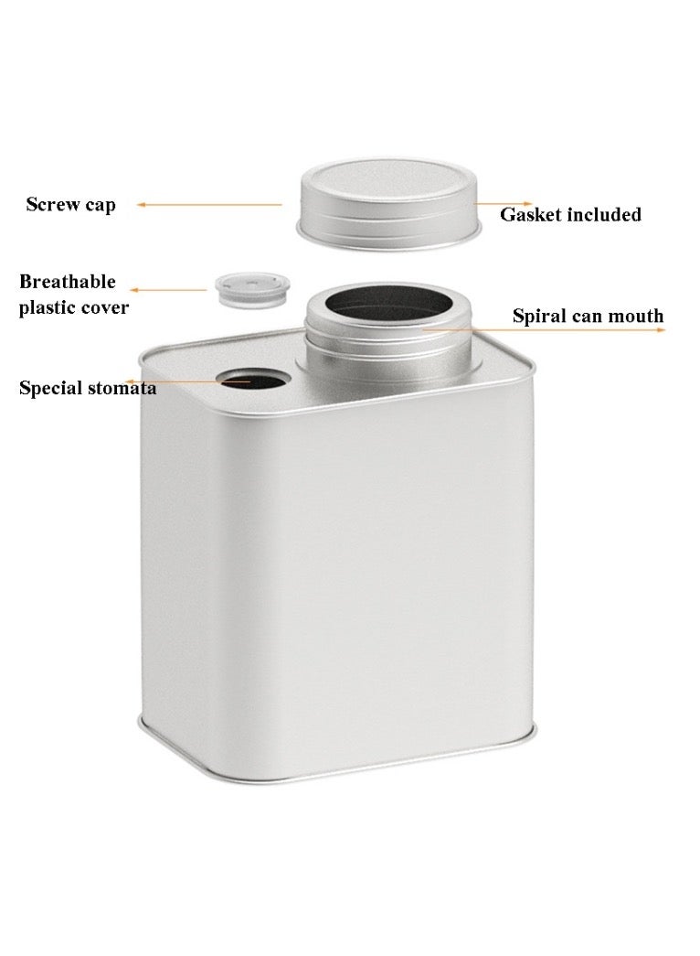 Square Tinplate Metal Sealed Cans Coffee Bean Powder Tin Cans, Specification: With Air Valve  - Image 2