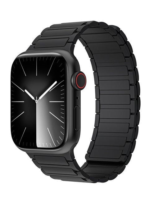 Magnetic Loop for Apple Watch 42/44/45/49MM, Silicone Bracelet iWatch Series 9/8/7/6/5 Black