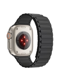 Youque Magnetic Loop for Apple Watch 42/44/45/49MM, Silicone Bracelet iWatch Series 9/8/7/6/5 Black  - Image 3