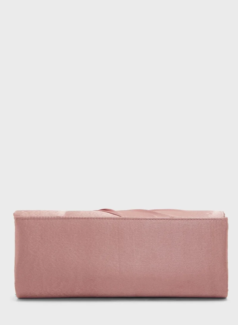 Ella Limited Edition Flower Trim Satin Clutch Bag