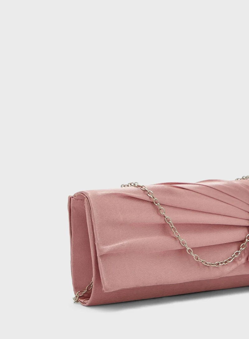 Ella Limited Edition Flower Trim Satin Clutch Bag