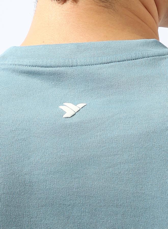 هوبرهولمي تيشيرت رجالي قطن أزرق سادة مقاس كبير - Image 5