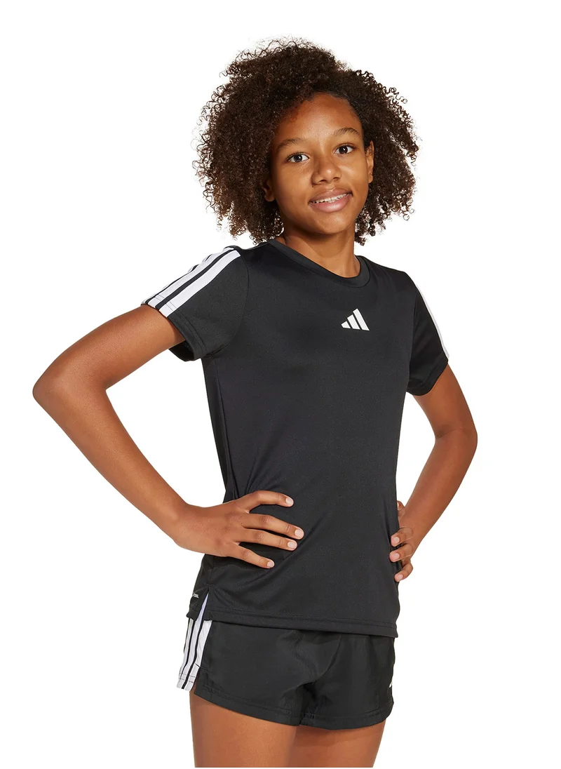 Adidas Youth Training Essential 3 Stripe T-Shirt