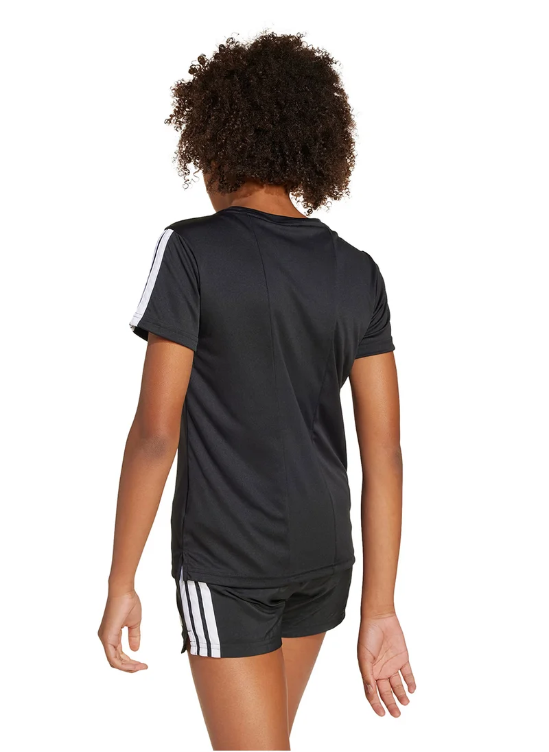 Adidas Youth Training Essential 3 Stripe T-Shirt