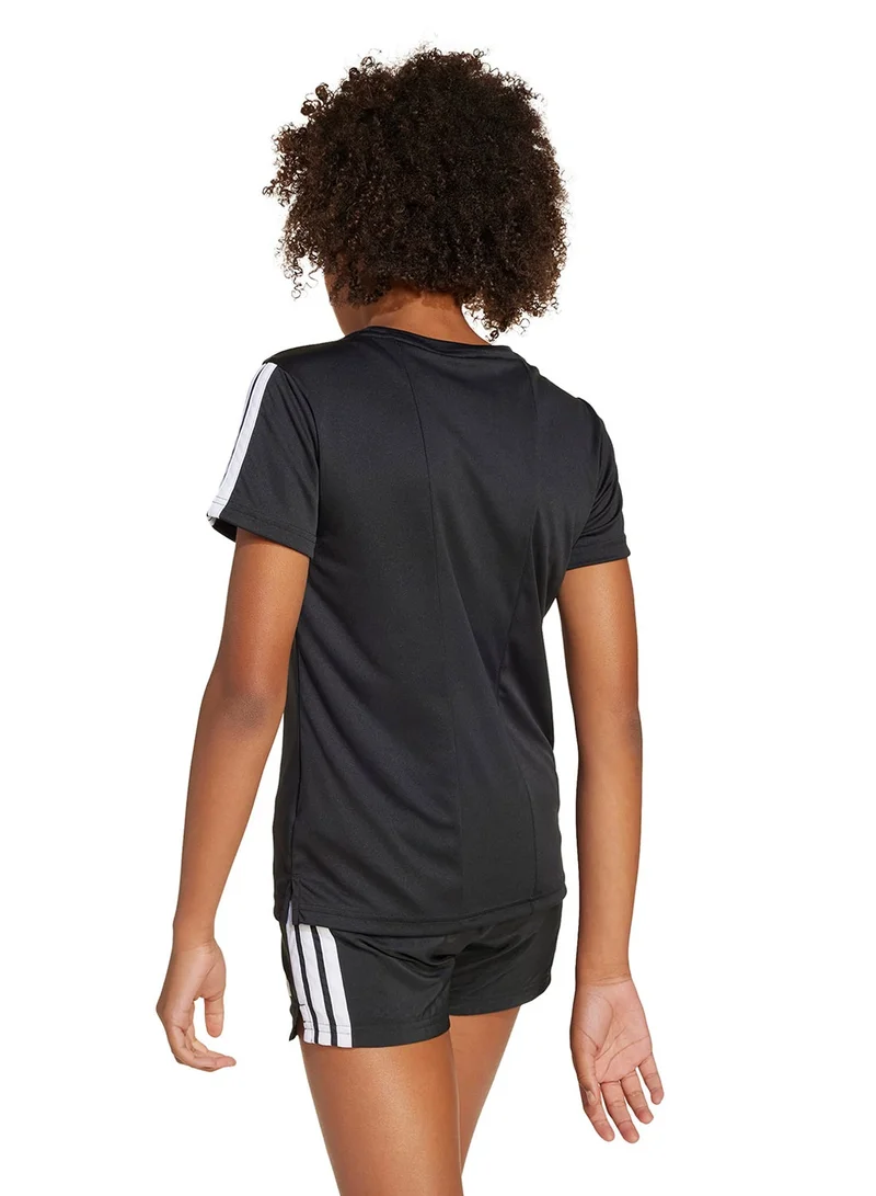 Adidas Youth Training Essential 3 Stripe T-Shirt