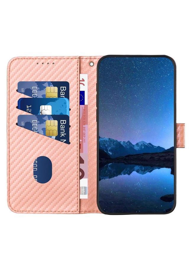 erorex Case For Samsung Galaxy A54 5G YX0070 Carbon Fiber Buckle Leather Phone Case with Lanyard - Image 3