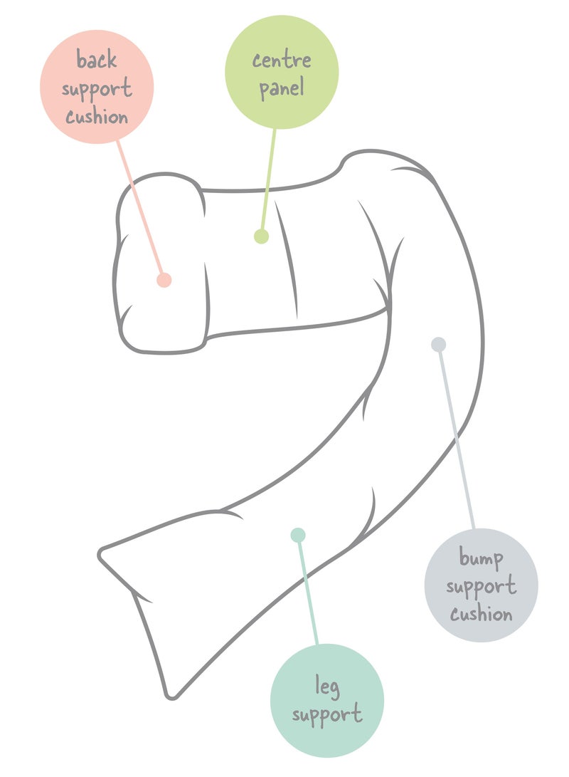 2 in 1 Maternity & Breastfeeding Pillow - Grey Marl