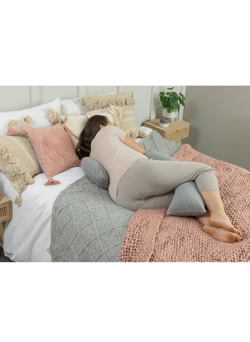 2 in 1 Maternity & Breastfeeding Pillow - Grey Marl