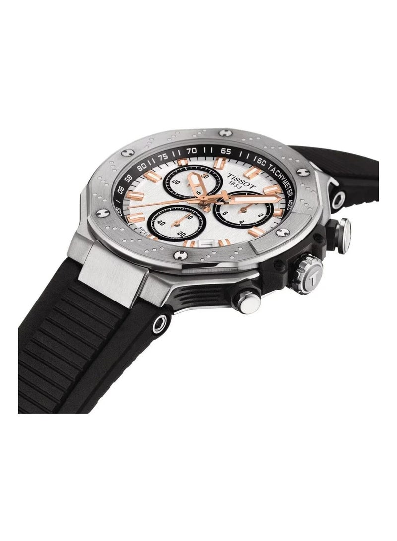 TISSOT Men's T-Race Chronograph Black silicone gents watch T141.417.17.011.00 - Image 1