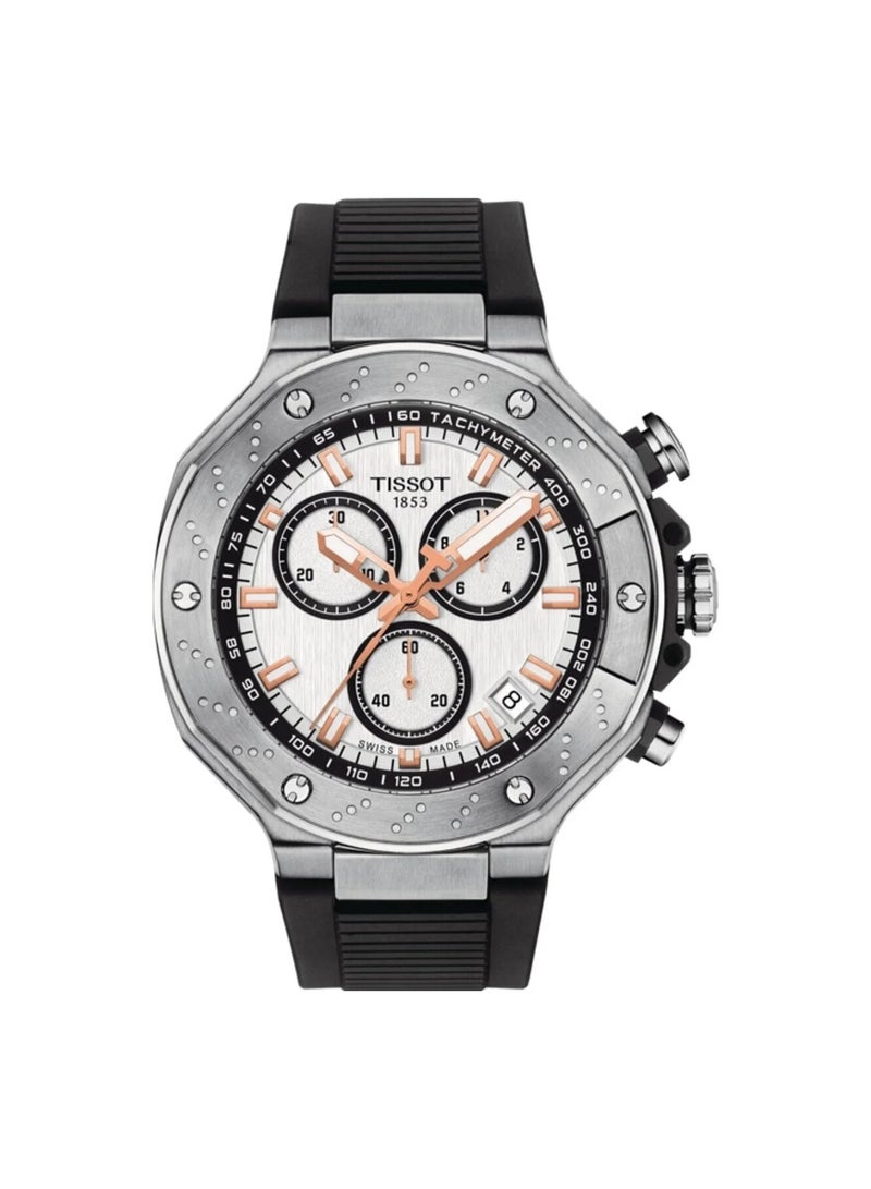 TISSOT Men's T-Race Chronograph Black silicone gents watch T141.417.17.011.00 - Image 5