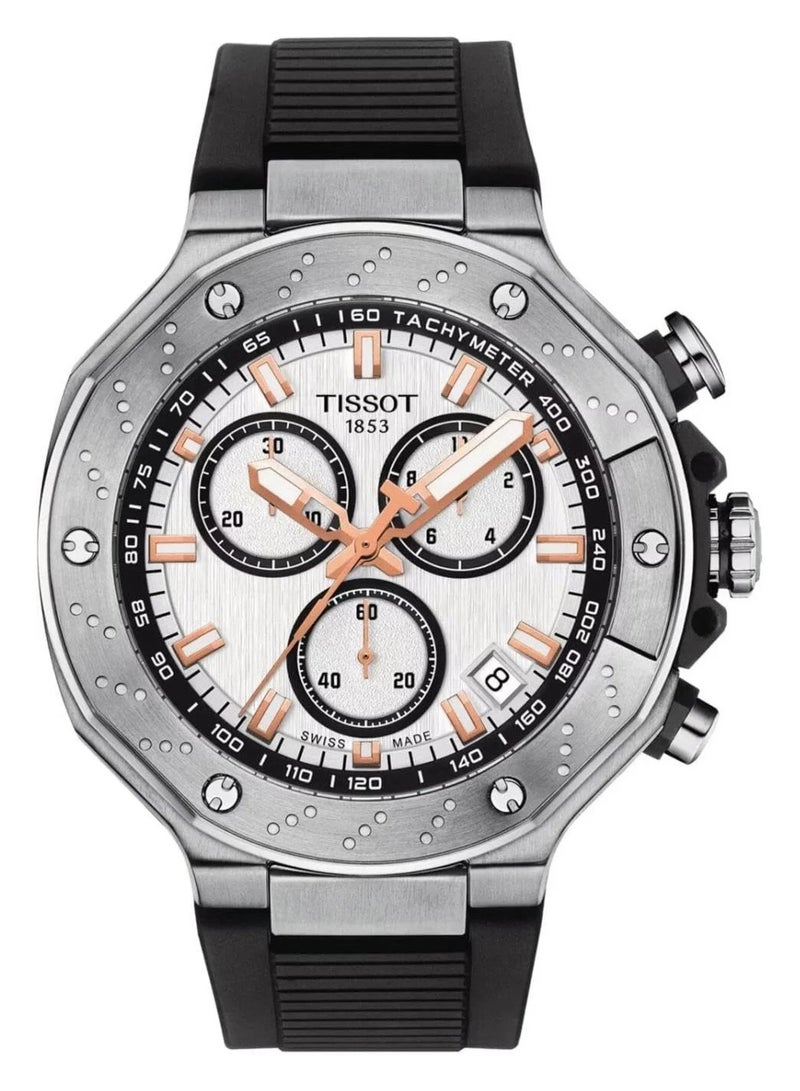 TISSOT Men's T-Race Chronograph Black silicone gents watch T141.417.17.011.00 - Image 3