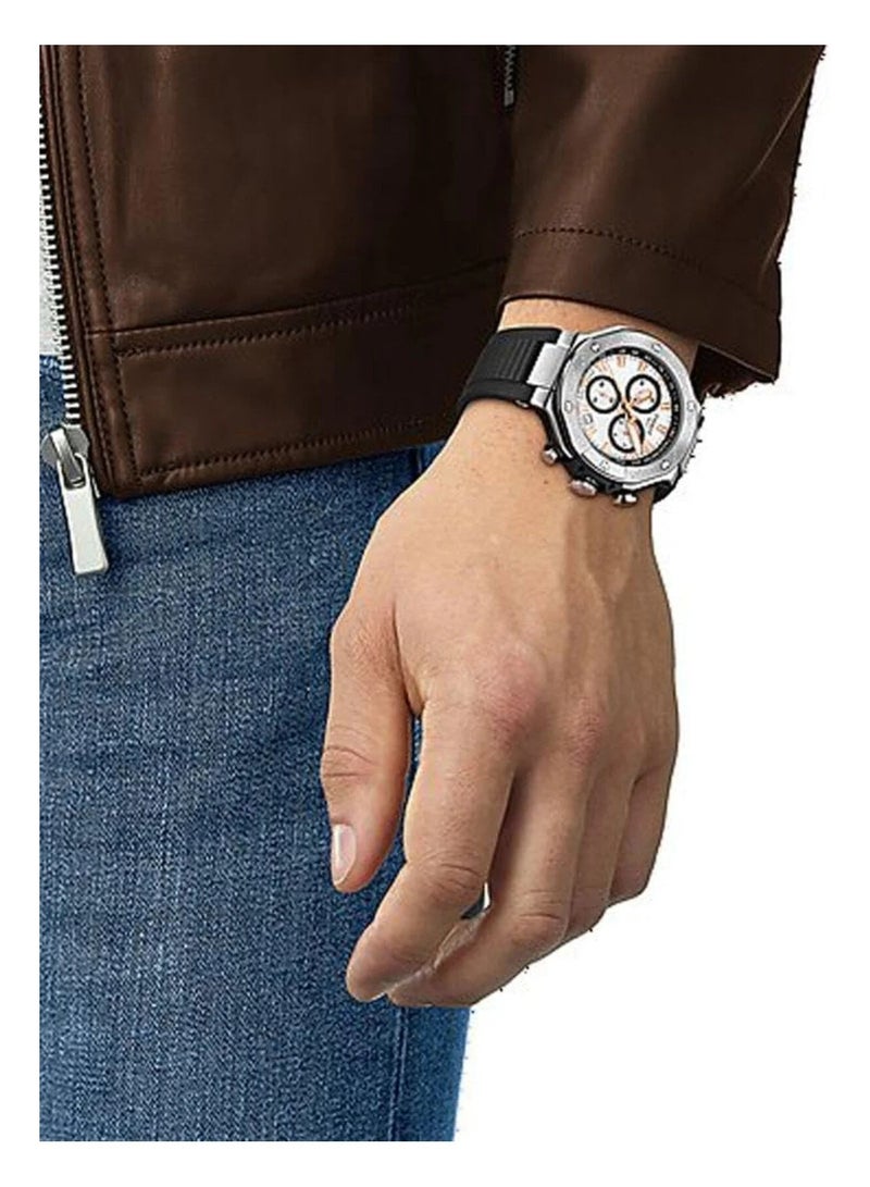 TISSOT Men's T-Race Chronograph Black silicone gents watch T141.417.17.011.00 - Image 4