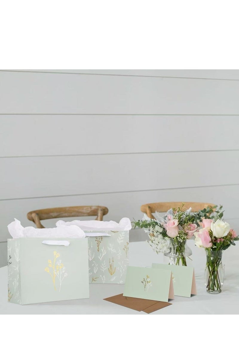 CUNUUDOOL 2pcs Large Gift Bags Paper Bags with Ribbon, Greeting Cards and Tissue Paper, Portable Party Bags with Handles,Perfect For Presents of Any Birthday, Weddings, Mothers Day & Special Occasion - Image 3