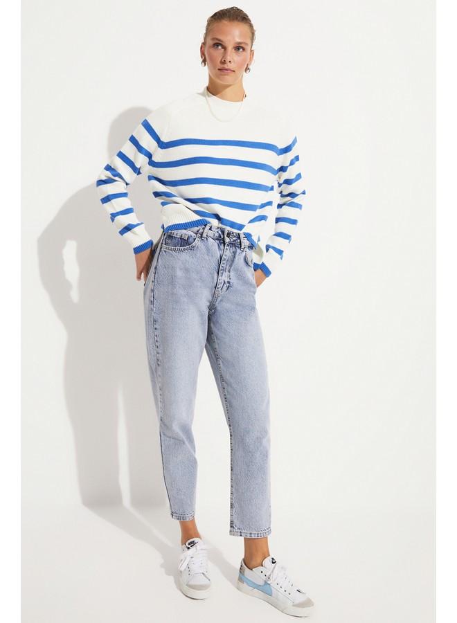 June Striped Sweater Blue - Image 4