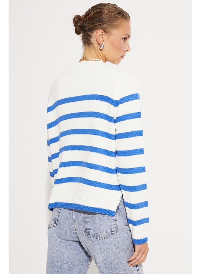 June Striped Sweater Blue - Image 5