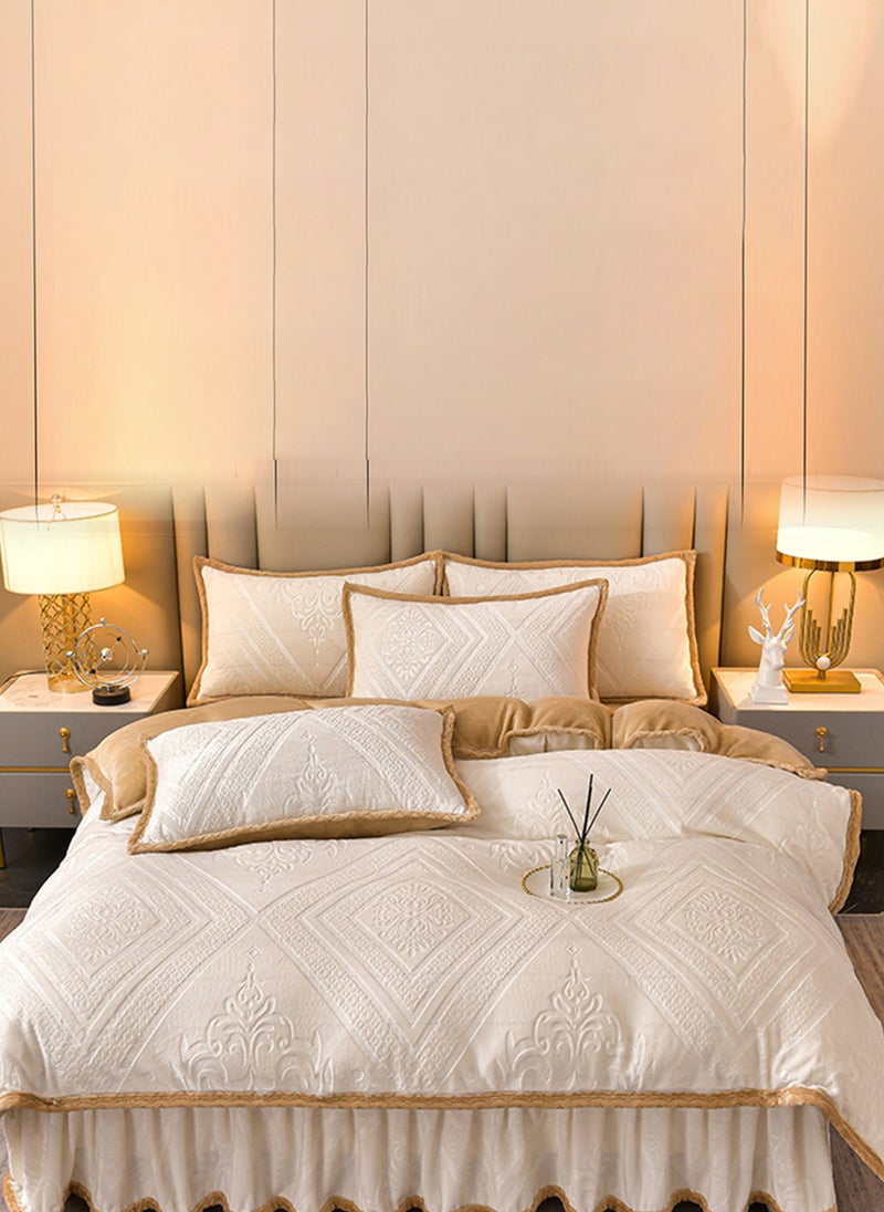 Sharpdo Bedding Set 4Pcs,Winter Plush Quilt Cover,Queen Size Quilt Cover 200*230cm - Image 1
