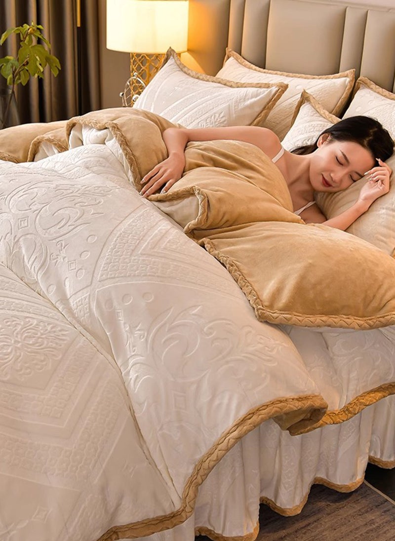 Sharpdo Bedding Set 4Pcs,Winter Plush Quilt Cover,Queen Size Quilt Cover 200*230cm - Image 2
