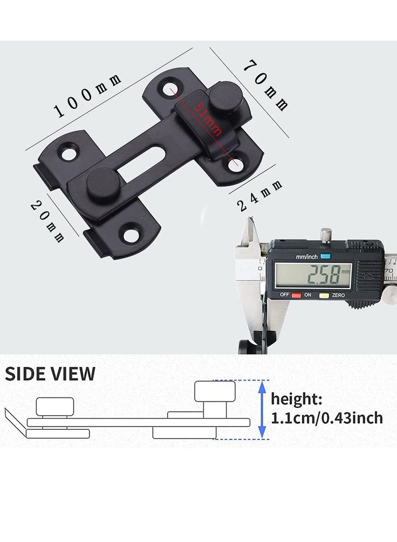 Flip Door Sliding Latch Heavy Duty Stainless Steel Bar Gate Latches Flip Latch Safety Door Lock Barn Door Lock Sliding Door Antique Lock Gate Latches w i n e Cabinet Steel Closet Door 2 Pack  - Image 2