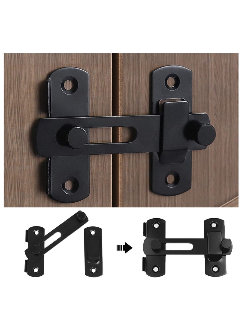 Flip Door Sliding Latch Heavy Duty Stainless Steel Bar Gate Latches Flip Latch Safety Door Lock Barn Door Lock Sliding Door Antique Lock Gate Latches w i n e Cabinet Steel Closet Door 2 Pack  - Image 3