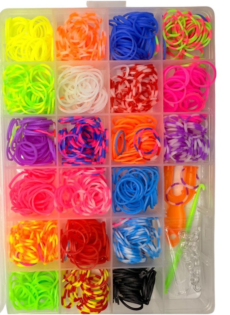 null - Colorful Rubber Bracelet Making Accessories Box The box comes with a colorful and attractive design, and includes a variety of tools and components needed to make different bracelets and accessories. - Image 1
