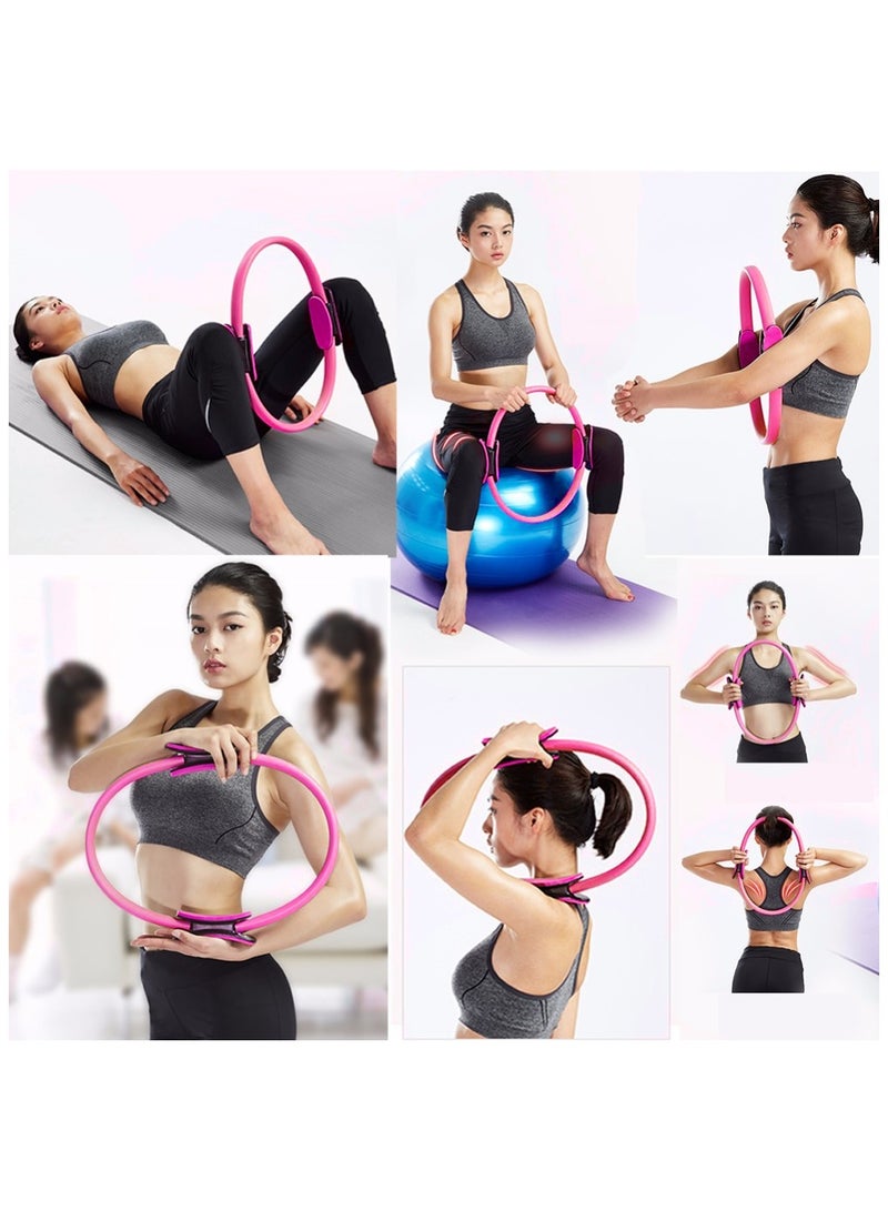 Generic Yoga Pilates Ring Fitness Circle Full Body Workout Foam Padded Handles Ø 40CM, Pink  - Image 2