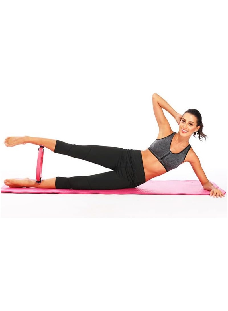Generic Yoga Pilates Ring Fitness Circle Full Body Workout Foam Padded Handles Ø 40CM, Pink  - Image 5