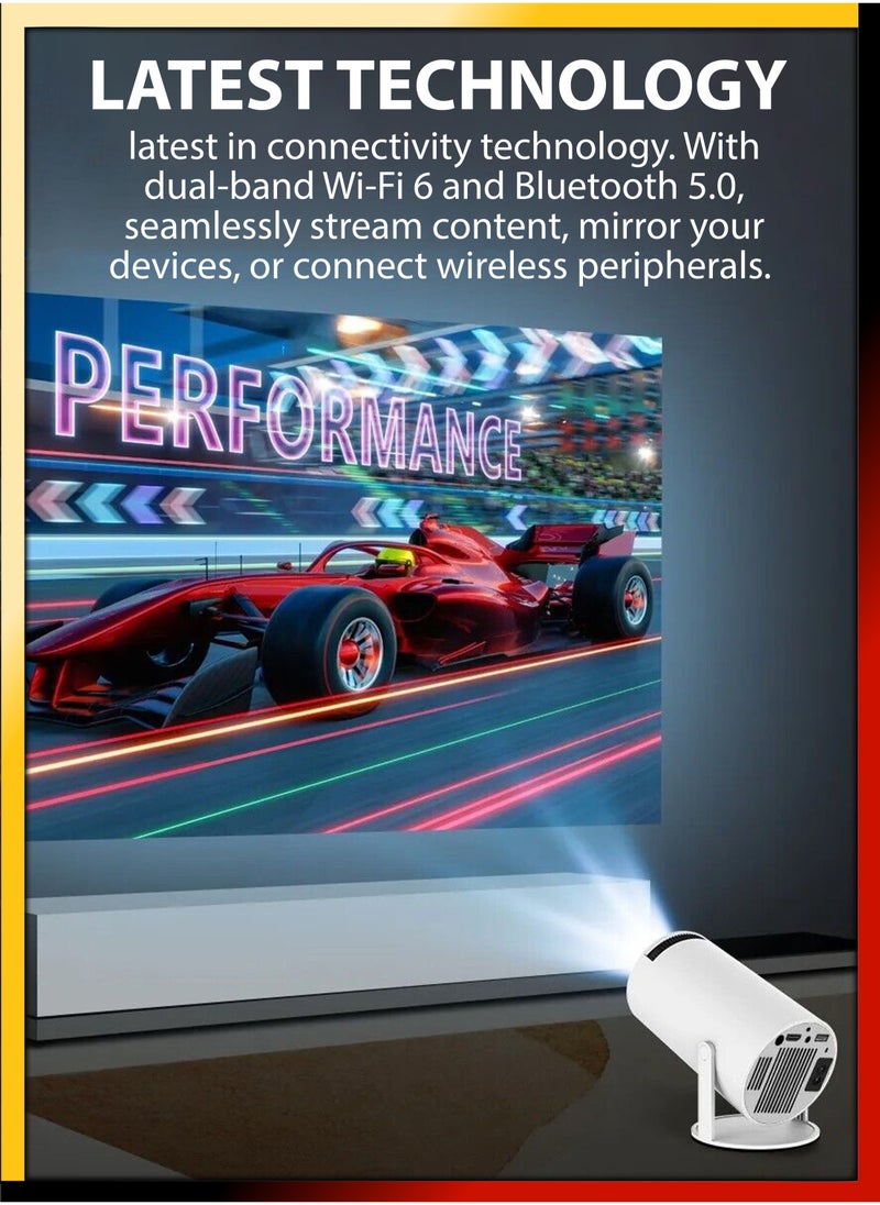 JAJEEK 120ANSI Lumens HD Smart Projector – Android 11, Portable Mini Cinema with 130 Inches Screen Display, 4K Support, 180° Rotating Screen, Home Movie Theater, Gaming, Video Presentations, Mobile Phone Projection - Image 5