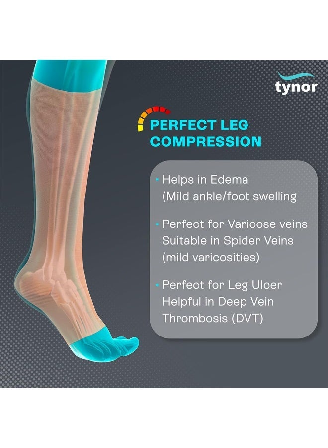 Tynor Compression Stocking Below Knee Classic, Beige, Large, 1 Pair - Image 4