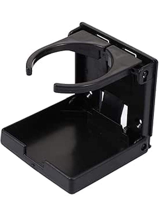 Foldable Car Cup Holder 2 Pack Black Folding Beverage Ashtray Rack For Vehicles - Image 1
