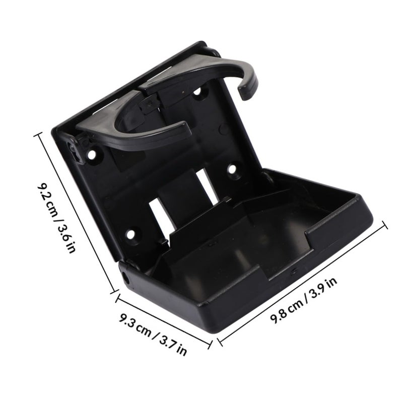 Foldable Car Cup Holder 2 Pack Black Folding Beverage Ashtray Rack For Vehicles - Image 3